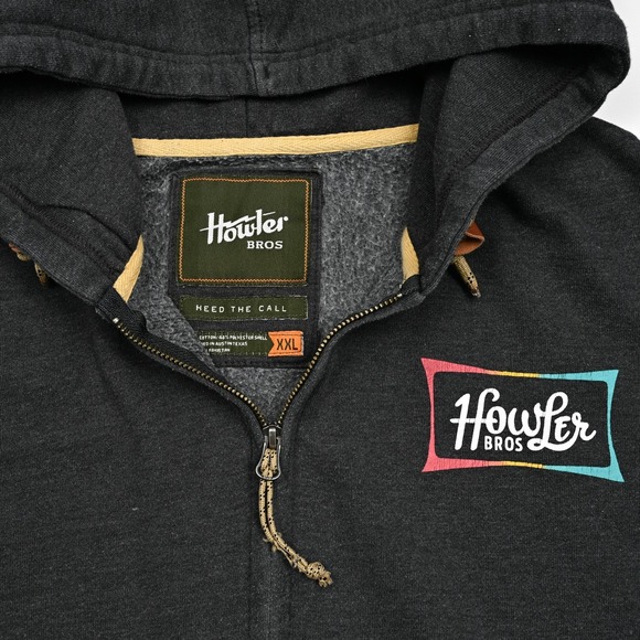 Howler Bros Hoodie Mens Full Zip XXL Outdoors Fleece Hood Jacket Coat Pockets - Picture 7 of 12